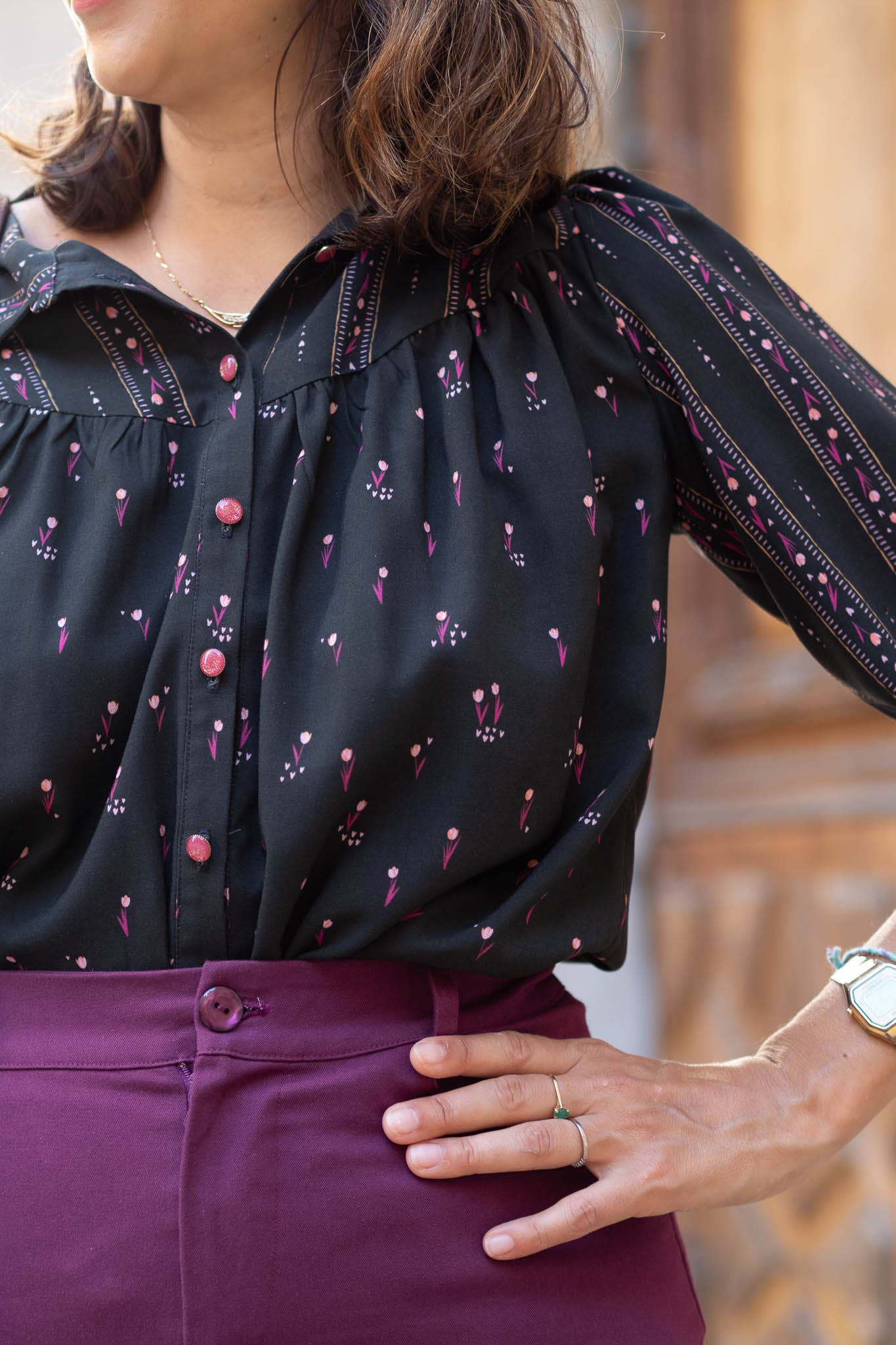 Viscose BLOOM EVERY DAY NOIR - LISE TAILOR- par 10 cm