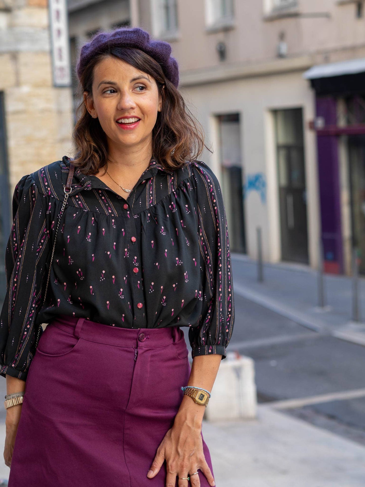 Viscose BLOOM EVERY DAY NOIR - LISE TAILOR- par 10 cm