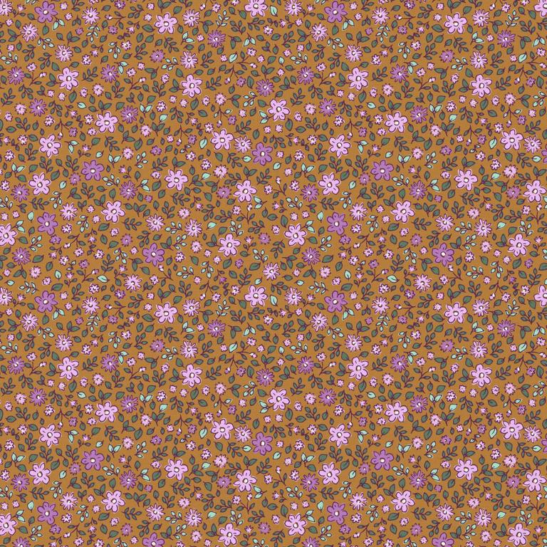 Popeline YVETTE OCRE/MAUVE  10 x 145 cm