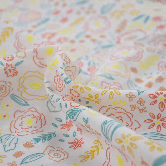 Tissu double gaze Majorelle - Par 10 cm