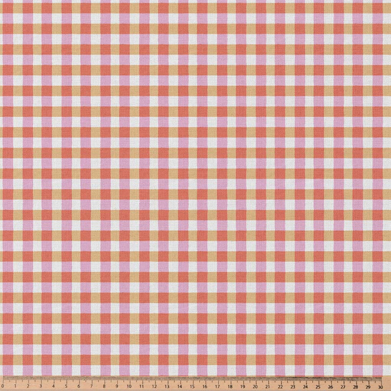 Tissu Coton Kavia Rouge/Rose 10 x 150 cm