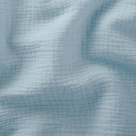 Double gaze de coton gaufrée unie Baltique 10 x 135 cm