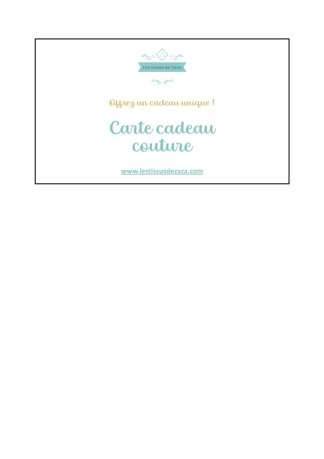 Carte cadeau Couture