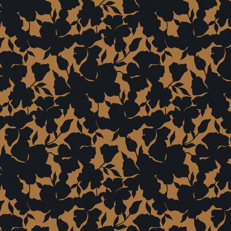 Viscose OINETTE CAMEL/NOIR 10 x 150 cm