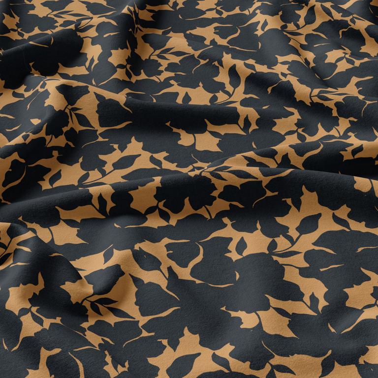 Viscose OINETTE CAMEL/NOIR 10 x 150 cm