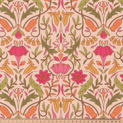 Tissu Coton ALPHONSE PECHE/ROSE 10 x 150 cm