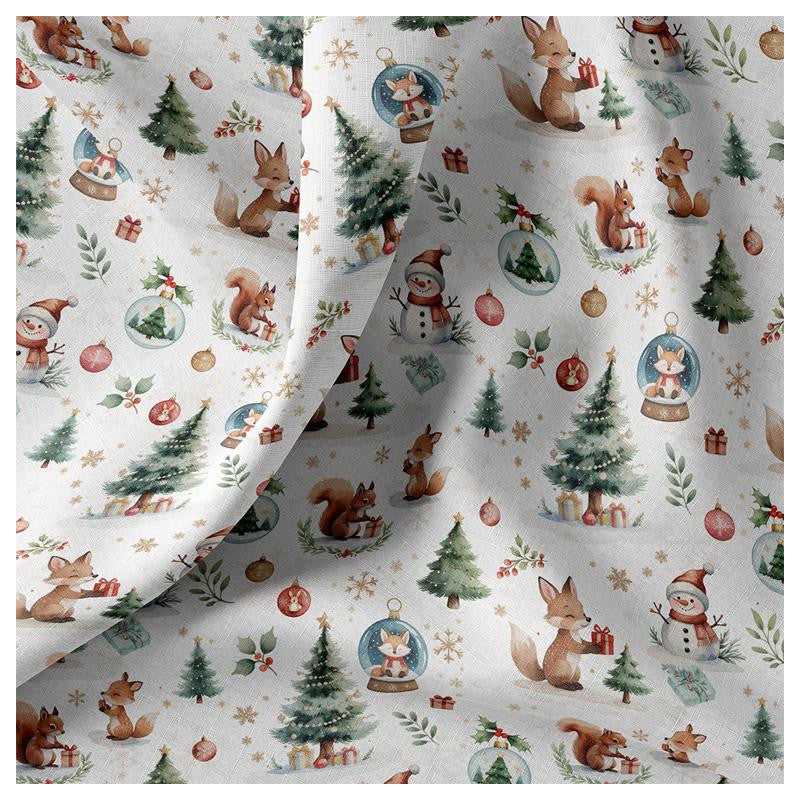 Tissu Coton DOUNOEL Blanc/vert 10 x 150 cm