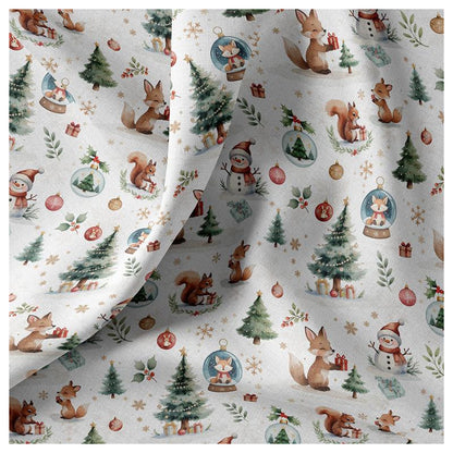 Tissu Coton DOUNOEL Blanc/vert 10 x 150 cm