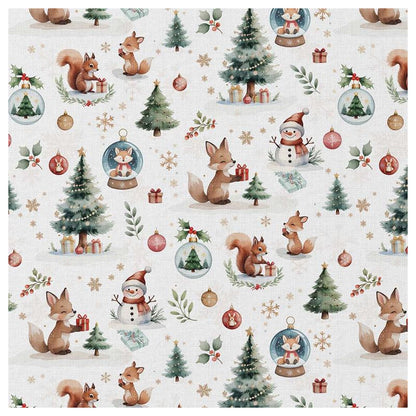 Tissu Coton DOUNOEL Blanc/vert 10 x 150 cm