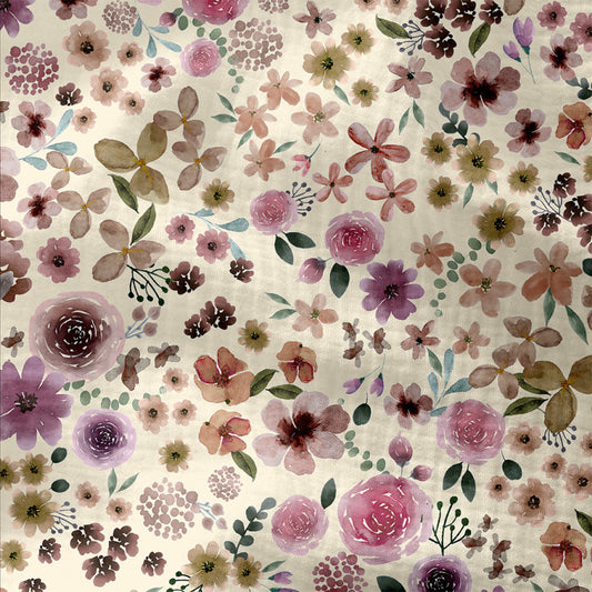 Tissu double gaze gaufrée HORTENSE PETALE/ROSE 10 x 130 cm