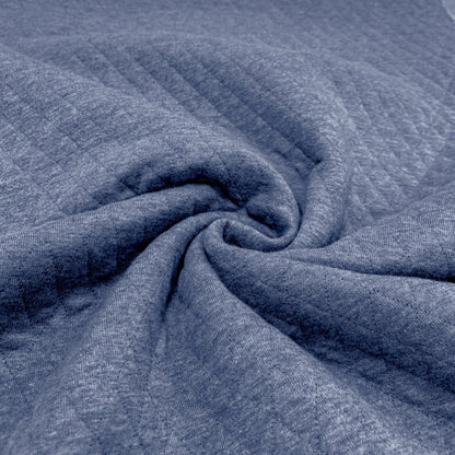 Jersey matelassé petit losange Indigo  10 x 130 cm