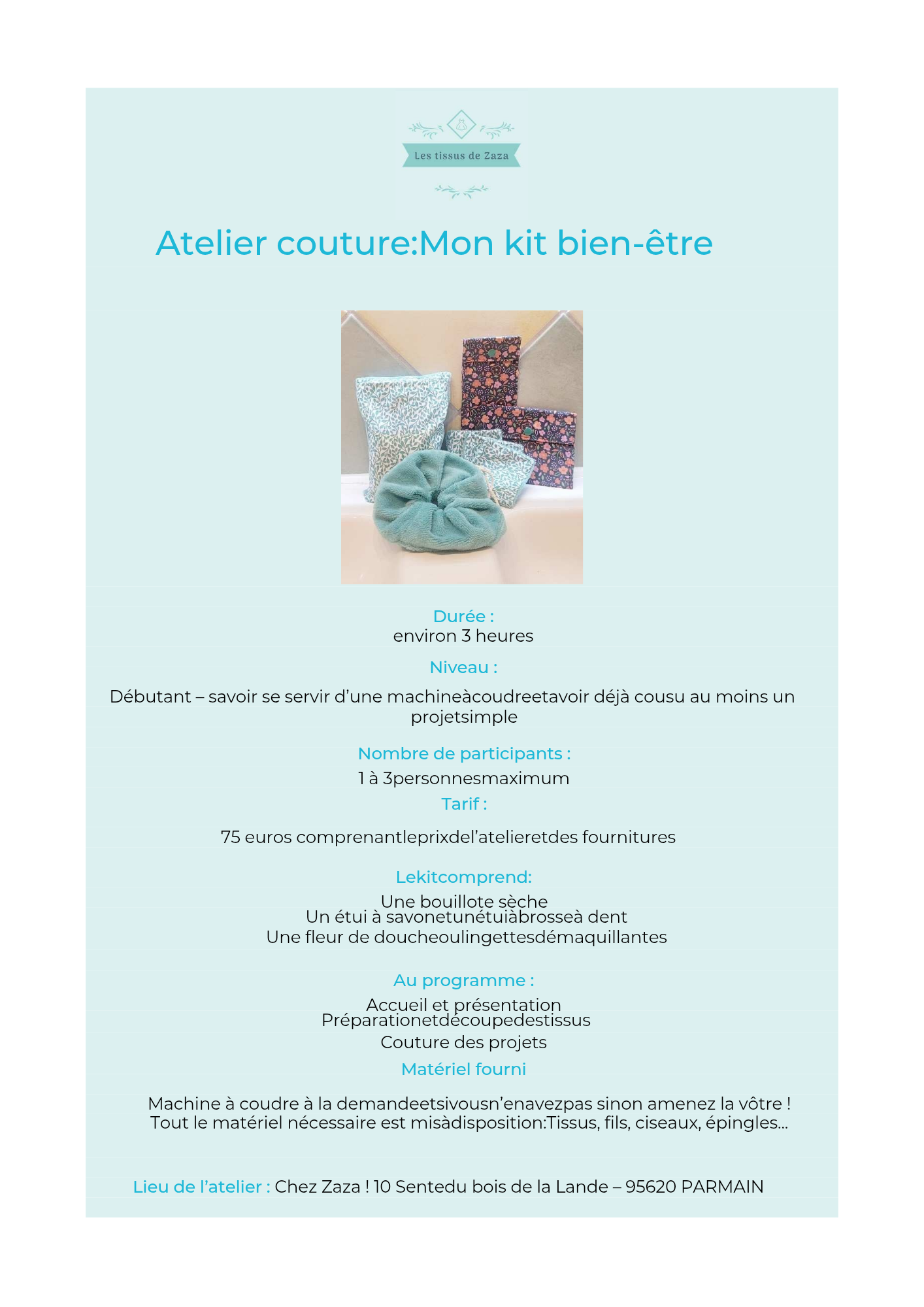 L'atelier de couture de Zaza - Kit bien-être