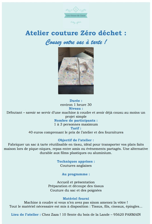 L'atelier de couture de Zaza - Le sac à tarte