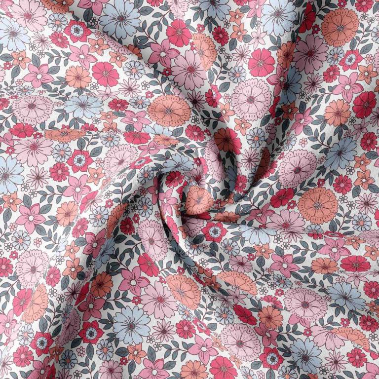 Tissu Coton Brigitte Rose 10 x 150 cm