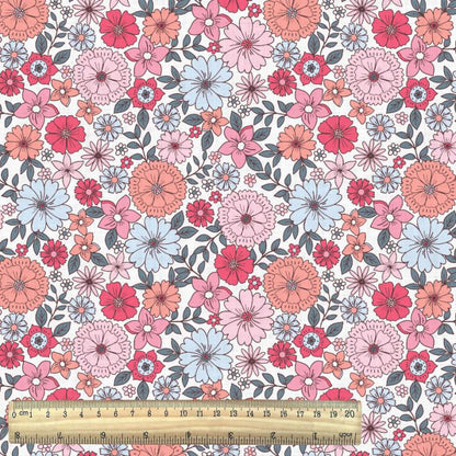 Tissu Coton Brigitte Rose 10 x 150 cm