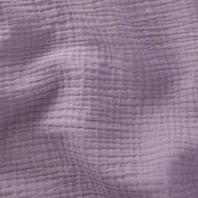 Tissu Double gaze de coton gaufrée unie Lilas 10 x 130 cm