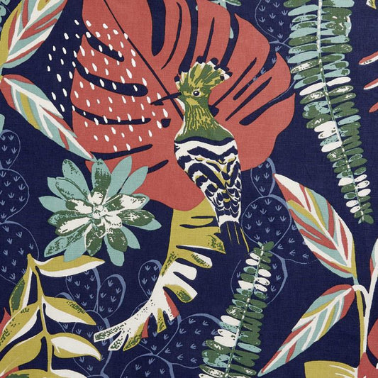 Tissu Demi natté Indigo Tropical 10 x 150 cm