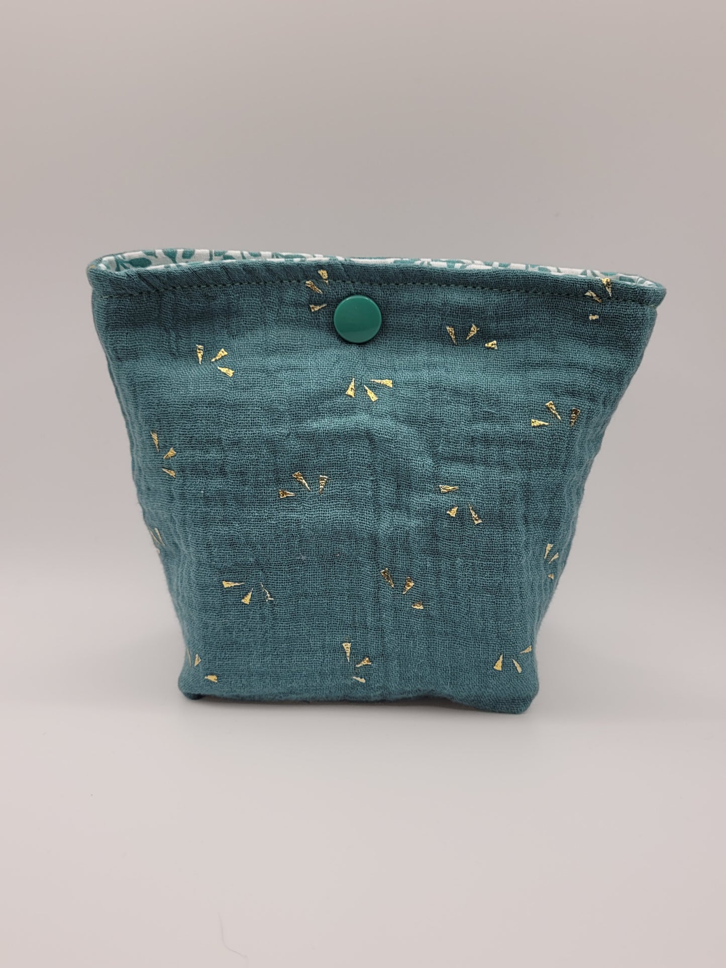 Lot de 7 lingettes et son panier - Bleu et vert